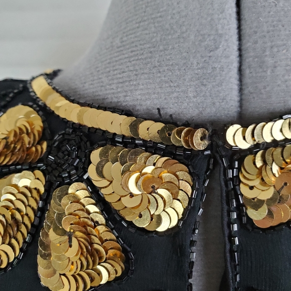 LAST CHANCE Vtg Laurence Kazar sequin beaded 100% silk top Small - Picture 10 of 13